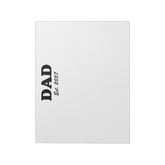 Papa moderne typografie aangepaste test datum wit notitieblok (Linkerzijde)