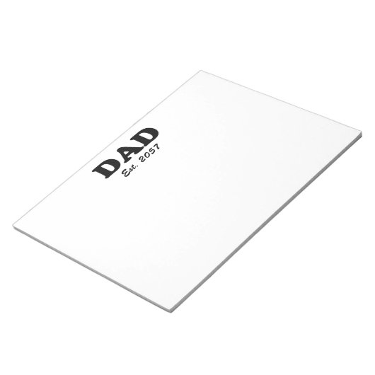 Papa moderne typografie aangepaste test datum wit notitieblok (Schuin)