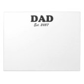 Papa moderne typografie aangepaste test datum wit notitieblok (Voorkant)