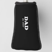 Papa moderne typografie Custom Est datum zwart Golfheadcover (Draai 90)