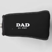 Papa moderne typografie Custom Est datum zwart Golfheadcover (Voorkant)