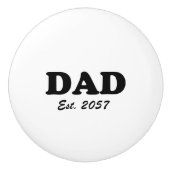 Papa moderne typografie op maat vastgestelde datum keramische knop (Voorkant)