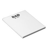 Papa moderne typografie op maat vastgestelde datum notitieblok (Schuin)