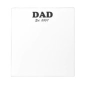 Papa moderne typografie op maat vastgestelde datum notitieblok (Voorkant)