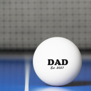 Papa moderne typografie op maat vastgestelde datum pingpongbal