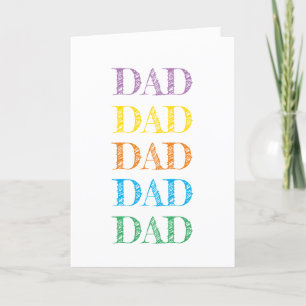 PAPA Moderne typografie regenboogkleuren JIJ BENT  Feestdagen Kaart
