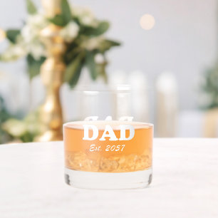 Papa moderne witte typografie aangepaste oprichtin whisky glas
