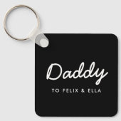 papa | Moderne zwarte Kinder namen van vaders Sleutelhanger (Voorkant)