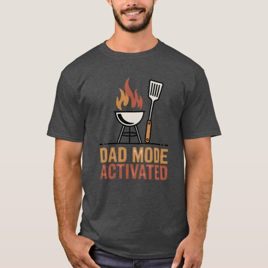 Papa-modus geactiveerd | BBQ-koning grap T-shirt (Voorkant)