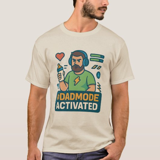Papa-modus geactiveerd – Superheld Papa Leven T-shirt (Voorkant)