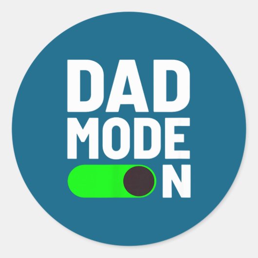 Papa Modus Ouderschap Humor Ronde Sticker (Voorkant)