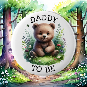 Papa moet zijn Baby shower met Woodland-thema Ronde Button 5,7 Cm