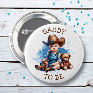 Papa moet zijn   Westerne Baby Cowboy Baby shower Ronde Button 5,7 Cm