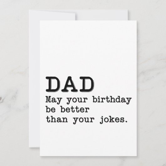 Papa, moge je verjaardag beter zijn dan je grappen feestdagenkaart (Voorkant)