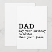 Papa, moge je verjaardag beter zijn dan je grappen feestdagenkaart (Voorkant / Achterkant)