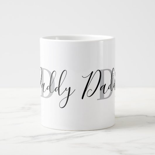 Papa Monogram Grijs Grote Koffiekop (Voorkant)