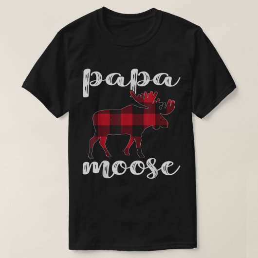 Papa Moose Buffalo Plaid Family Christmas T-shirt (Design voorkant)
