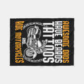 Papa Motorcycle Vaders Dag Gift Funny Tattoo Fleece Deken (Voorkant (Horizontaal))