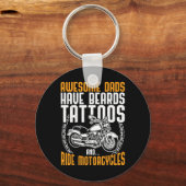 Papa Motorcycle Vaders Dag Gift Funny Tattoo Sleutelhanger (Voorkant)