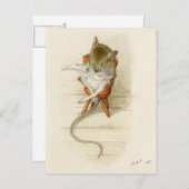 Papa Mouse Reading Newspapier Briefkaart (Voorkant / Achterkant)