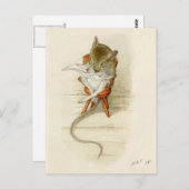 Papa Mouse Reading Newspapier Briefkaart (Voorkant / Achterkant)