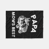 Papa Mows Funny Lawn Mower Father's Day Grandpa  Fleece Deken (Voorkant (Horizontaal))