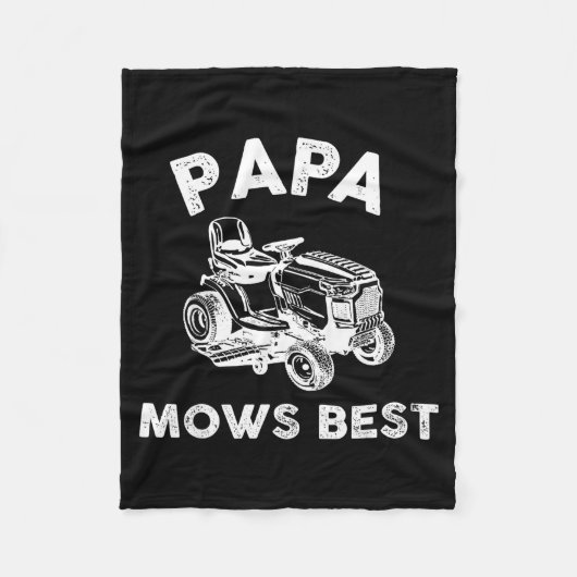 Papa Mows Funny Lawn Mower Father's Day Grandpa  Fleece Deken (Voorkant)