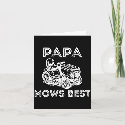 Papa Mows Funny Lawn Mower Father's Day Grandpa  Kaart (Voorkant)