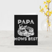 Papa Mows Funny Lawn Mower Father's Day Grandpa  Kaart (Gele Bloem)