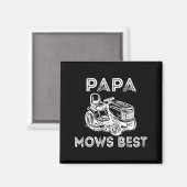 Papa Mows Funny Lawn Mower Father's Day Grandpa Magneet (Voorkant / Achterkant)
