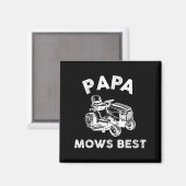 Papa Mows Funny Lawn Mower Father's Day Grandpa  Magneet (Voorkant / Achterkant)