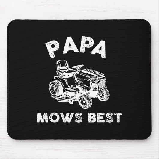 Papa Mows Funny Lawn Mower Father's Day Grandpa  Muismat (Voorkant)