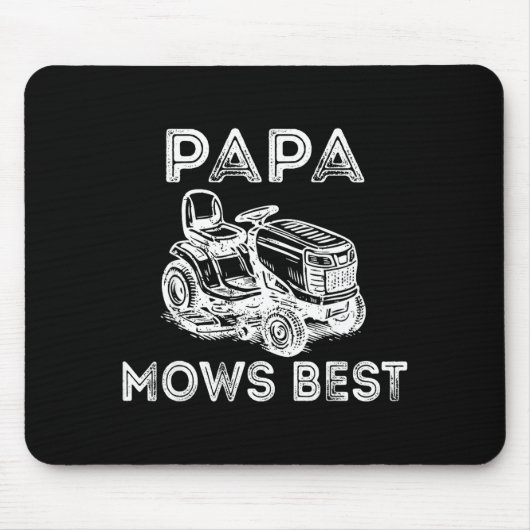 Papa Mows Funny Lawn Mower Father's Day Grandpa Muismat (Voorkant)