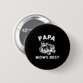 Papa Mows Funny Lawn Mower Father's Day Grandpa  Ronde Button 5,7 Cm (Voorkant /achterkant)
