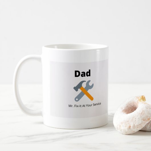 Papa, Mr. Fix... in uw dienst. Koffiemok (Met donut)