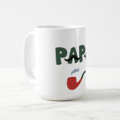 Papa mustache father day white koffiemok (Voorkant links)
