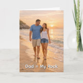 Papa, My Rock Beach Sunset Aangepaste Vaderdag Kaart (Voorkant)