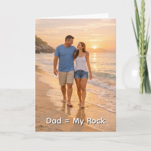 Papa, My Rock Beach Sunset Aangepaste Vaderdag Kaart (Voorkant)