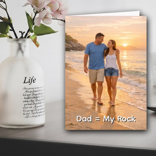 Papa, My Rock Beach Sunset Aangepaste Vaderdag Kaart