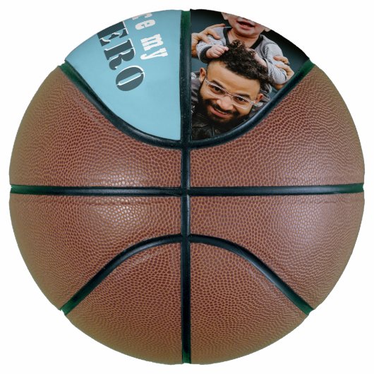 Papa My Superheld Father's Day 2 Foto Collage Basketbal (Rechts)