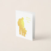 Papa 'n-Kiddo Silhouette 1-Vaderdag Folie Kaarten (Voorkant)