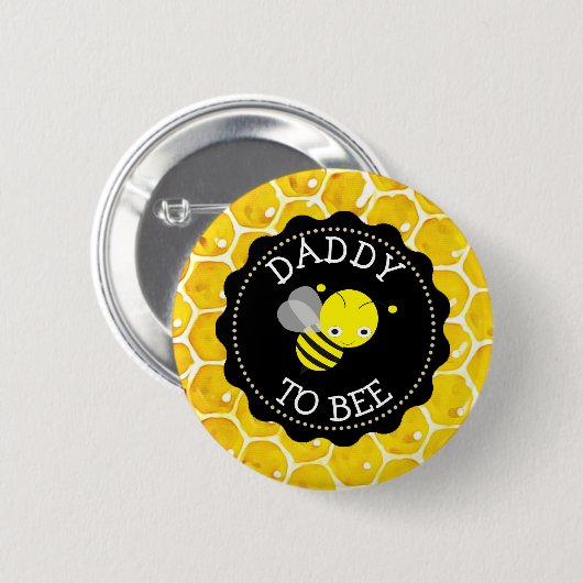Papa naar Bee Baby shower Button (Voorkant /achterkant)