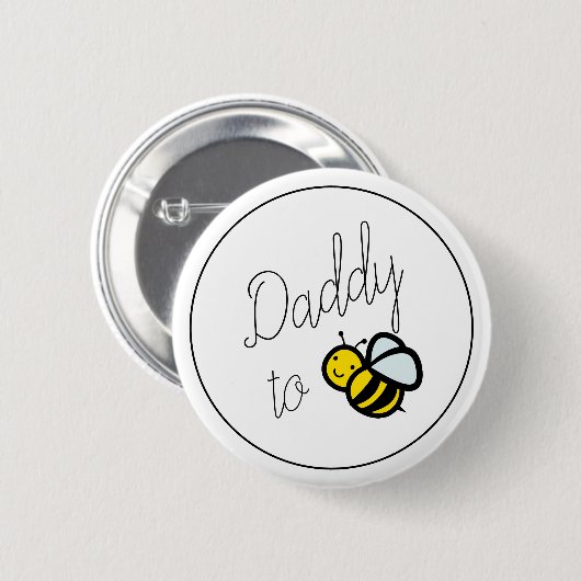 Papa naar bijen Papa Baby shower Button (Voorkant /achterkant)