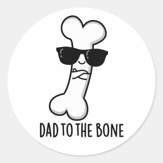 Papa naar het bot grappige anatomie woordspeling ronde sticker (Voorkant)