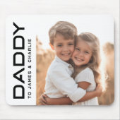 Papa naar kinder namen foto vaders dag muismat (Voorkant)