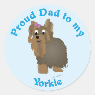 Papa naar mijn Yorkie Ronde Sticker