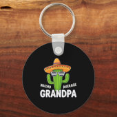 Papa nacho gemiddelde opa grappige Mexicaanse cact Sleutelhanger (Voorkant)