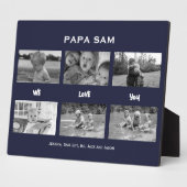PAPA "NAME" marine We houden van You Photo Collage Fotoplaat (Zijkant)