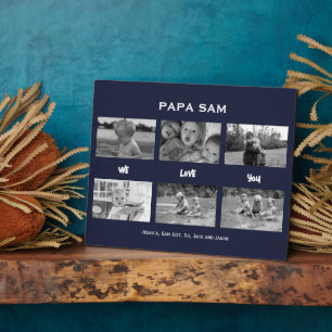PAPA "NAME" marine We houden van You Photo Collage Fotoplaat
