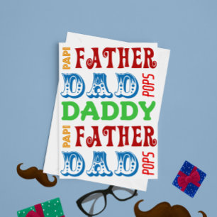 Papa Namen Custom Vaderdag Kaart